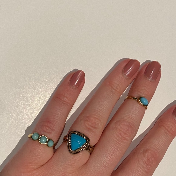 Trendy Turquoise Ring Set - Picture 1 of 2